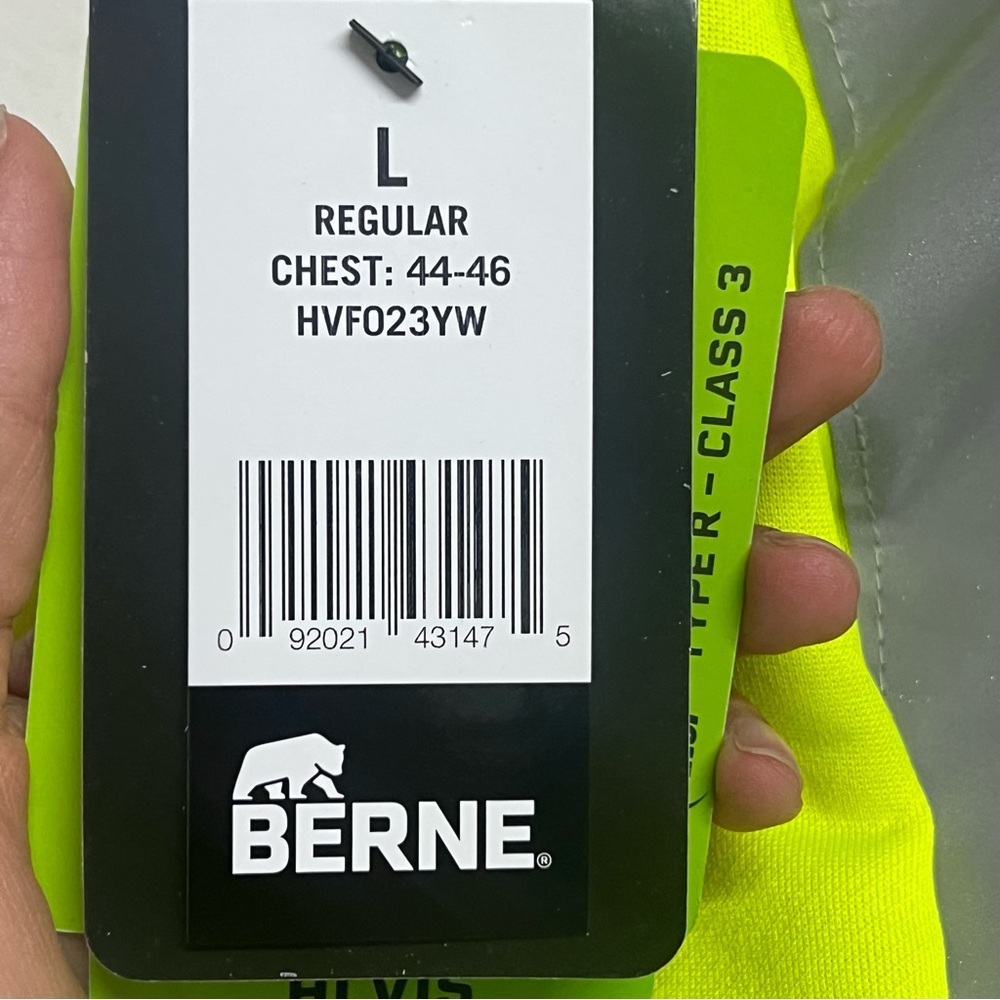 NWT Berne High-Visibility Class 3 Color Block Hooded Sweatshirt Jacket - Picture 5 of 10